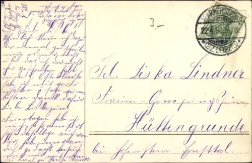 Litho Mädchen mit Veilchenblüten