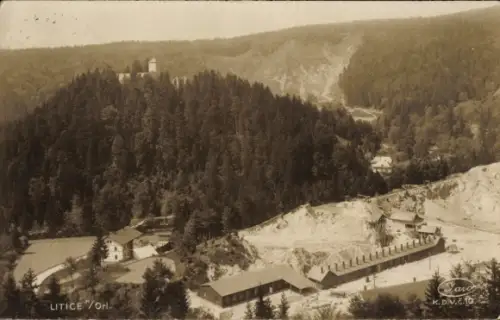 Ak Záchlumí u Žamberka Sachlum Region Pardubice, Hrad Litice nad Orlicí, Burg Lititz