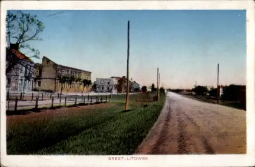 Ak Brest Litowsk Weißrussland, Straßenpartie