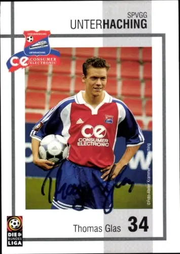 Autogrammkarte Fußballer Thomas Glas, SpVgg Unterhaching, Autogramm
