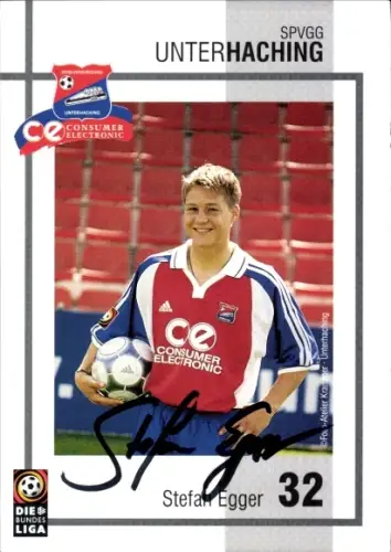 Autogrammkarte Fußballer Stefan Egger, SpVgg Unterhaching, Autogramm