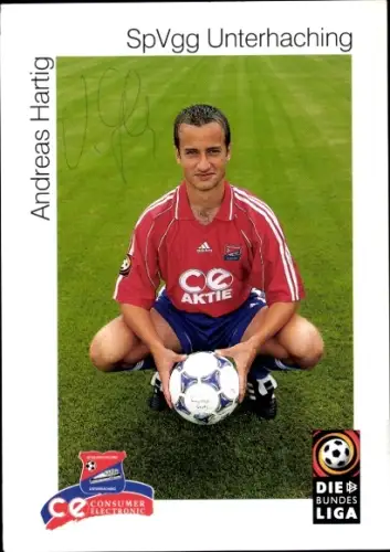 Autogrammkarte Fußballer Andreas Hartig, SpVgg Unterhaching, Autogramm