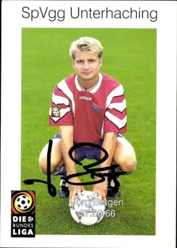 Autogrammkarte Fußballer Jörg Bergen, SpVgg Unterhaching, Autogramm