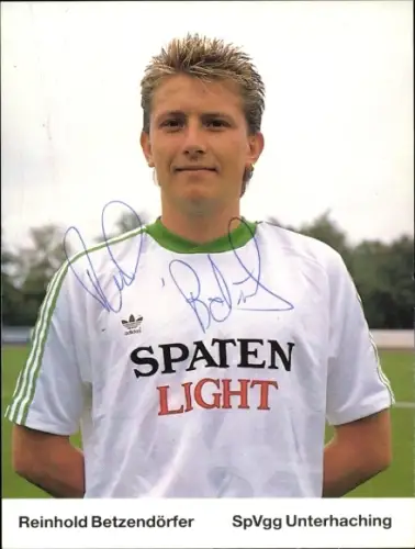 Autogrammkarte Fußballer Reinhold Betzendörfer, SpVgg Unterhaching, Autogramm
