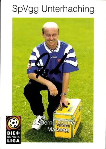 Autogrammkarte Masseur Bernd Fischer, SpVgg Unterhaching, Autogramm