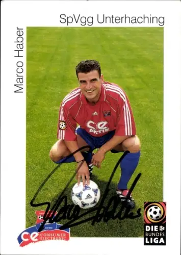 Autogrammkarte Fußballer Marco Haber, SpVgg Unterhaching, Autogramm