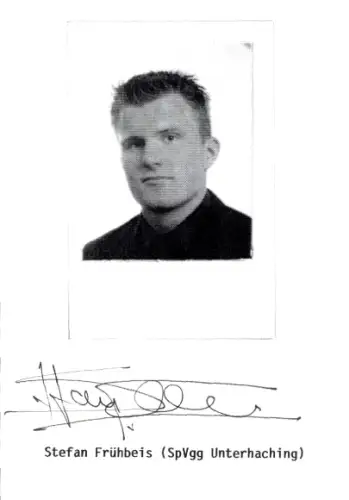 Autogrammkarte Fußballer Stefan Frühbeis, SpVgg Unterhaching, Autogramm