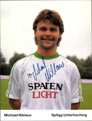 Autogrammkarte Fußballer Michael Niklaus, SpVgg Unterhaching, Autogramm