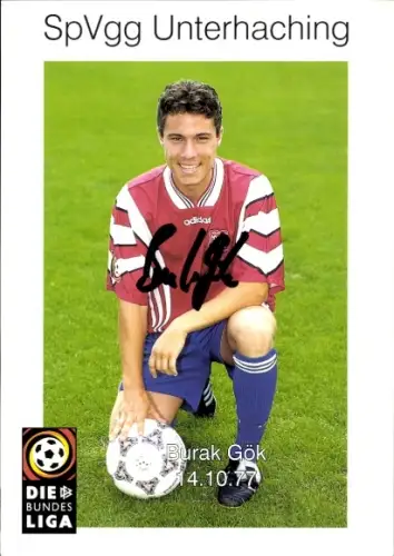 Autogrammkarte Fußballer Burak Gök, SpVgg Unterhaching, Autogramm