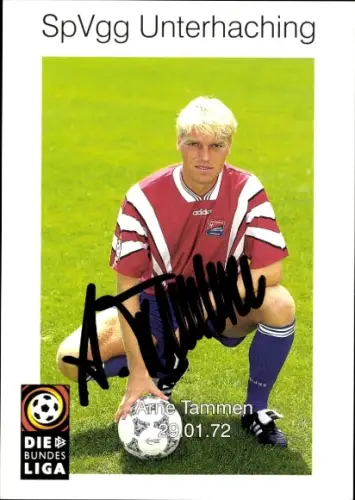 Autogrammkarte Fußballer Arne Tammen, SpVgg Unterhaching, Autogramm