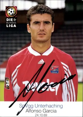 Autogrammkarte Fußballer Alfonso Garcia, SpVgg Unterhaching, Autogramm