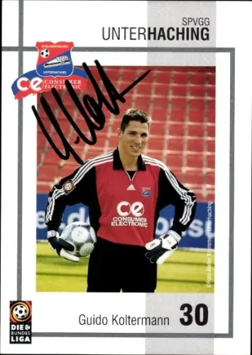 Autogrammkarte Fußballer Guido Koltermann, SpVgg Unterhaching, Autogramm