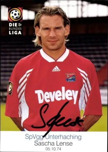 Autogrammkarte Fußballer Sascha Lense, SpVgg Unterhaching, Autogramm
