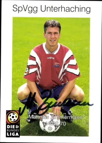 Autogrammkarte Fußballer Matthias Zimmermann, SpVgg Unterhaching, Autogramm