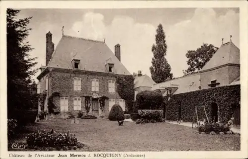 CPA Rocquigny Ardennes, Chateau de l'Aviateur Jean Mermoz