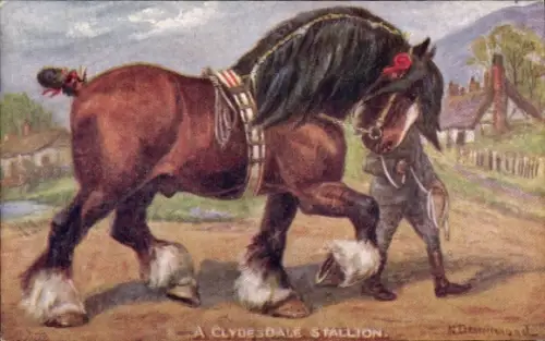 Künstler Ak Pferd, Clydesdale