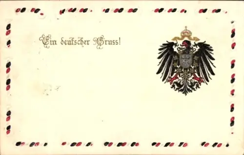 Präge Ak Ein deutscher Gruß, Adler, Siegel