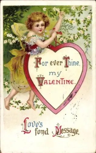 Präge Ak Valentinstag, Amor, Herz