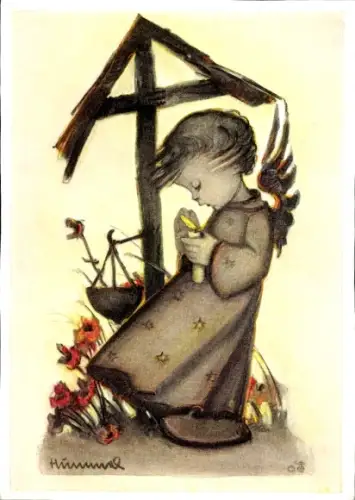 Künstler Ak Hummel, Berta, Nr. 4773, Allerseelen, Engel