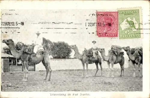 Ak Australien, Kamelreiter