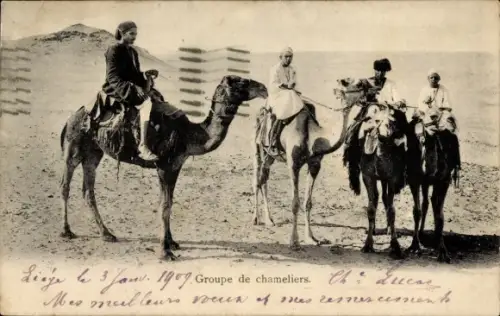 CPA Turquie, Groupe de chameliers