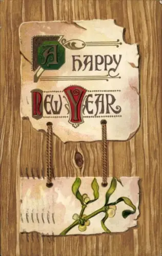 Präge Ak Glückwunsch Neujahr, Mistel