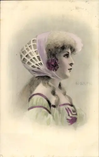 Künstler Ak Braun, W., Frauenbildnis