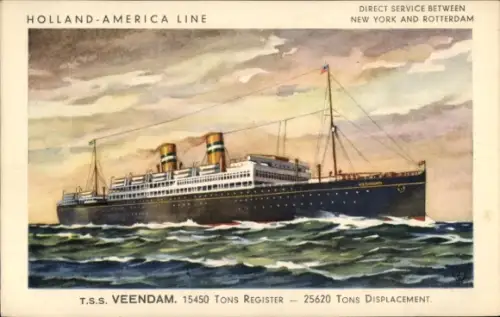 Ak HAL Dampfer Veendam, Holland-America Line