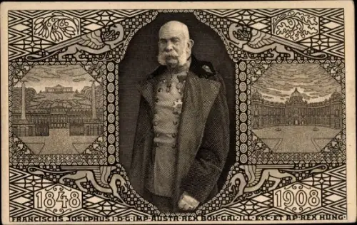 Ganzsachen Ak Kaiser Franz Joseph I., Portrait, 1848-1908