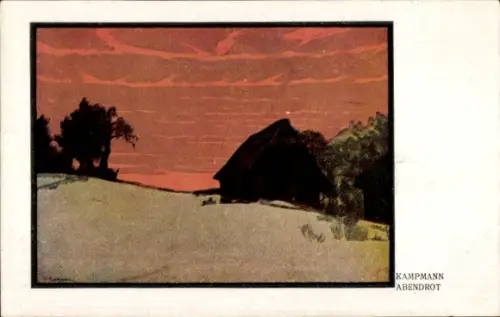 Künstler Ak Kampmann, Abendrot