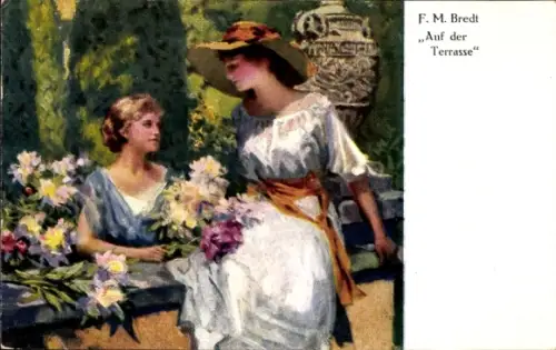 Künstler Ak Bredt, F. M., Auf der Terrasse