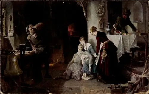 Künstler Ak Wohnlich, Karl, Der Glockenguss zu Breslau, Knabe, Glockengießer