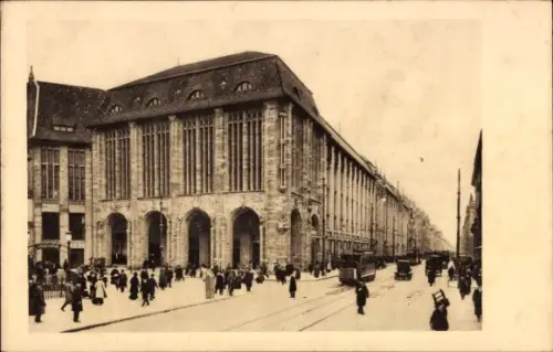 Ak Berlin Mitte, Warenhaus A. Wertheim GmbH, Leipziger Straße, Straßenbahn