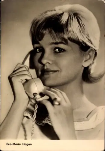 Ak Schauspielerin Eva Maria Hagen, Portrait, Telefon, DEFA