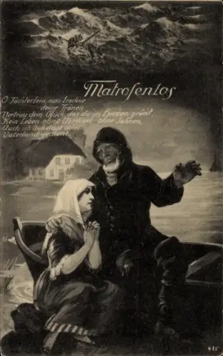 Ak Matrosenlos, Gedicht, Betende Frau, Propaganda