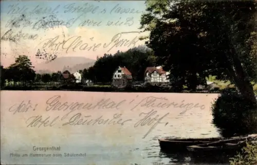 Ak Georgenthal in Thüringen, Motiv am Hammersee beim Schützenhof
