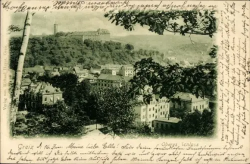 Litho Greiz im Vogtland Thüringen, Oberes Schloss