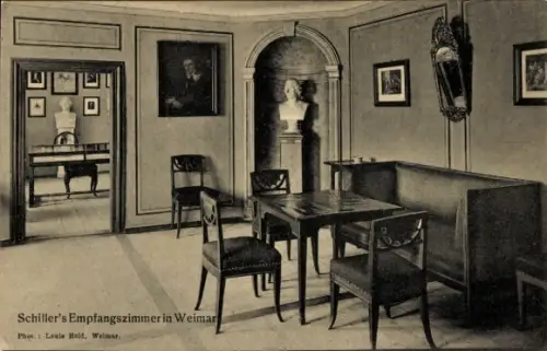 Ak Weimar in Thüringen, Schiller's Empfangszimmer, Schillerhaus Weimar, Phot. Louis Held