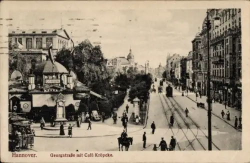 Ak Hannover,  Georgstraße, Café Kröpcke