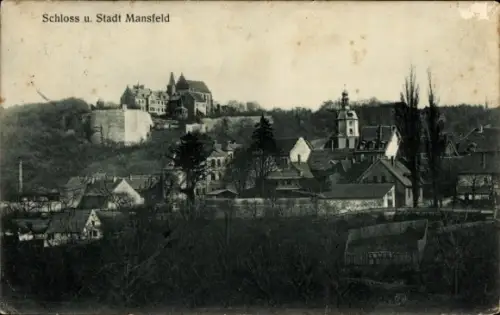 Ak Mansfeld im Harzvorland, Schloss  Stadt Mansfeld