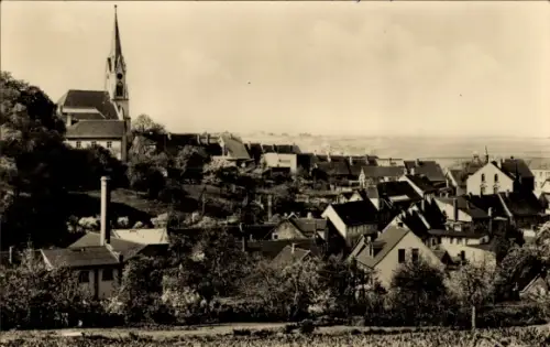 Foto Ak Osterfeld b. Zeitz, Stadtblick mit Kirche