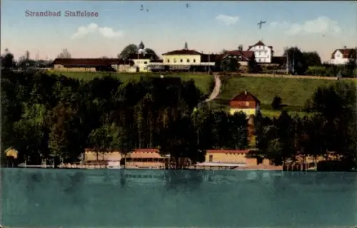 Ak Murnau am Staffelsee, Strandbad Staffelsee, Staffelsee, Murnau