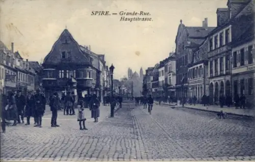 Ak Speyer am Rhein, Spire,  Grande-Rue, Hauptstrasse
