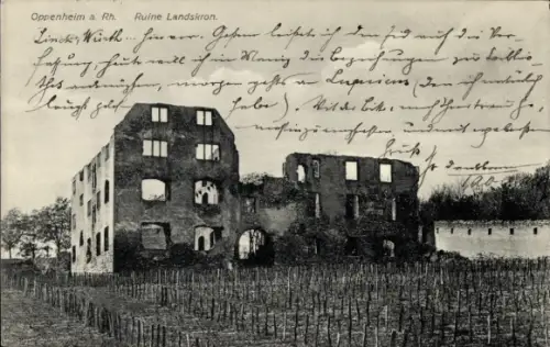 Ak Oppenheim am Oberrhein, Ruine Landskron