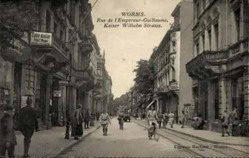 Ak Worms am Rhein,  Rue de l'Empereur-Guillaume (Kaiser Wilhelm Strasse), Zahn-Atelier Aubert Wag