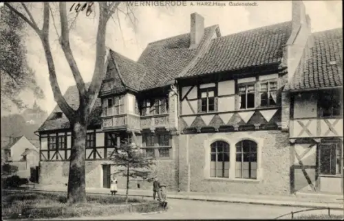 Ak Wernigerode im Harz,  Harz, Haus Gadenstedt, 1908