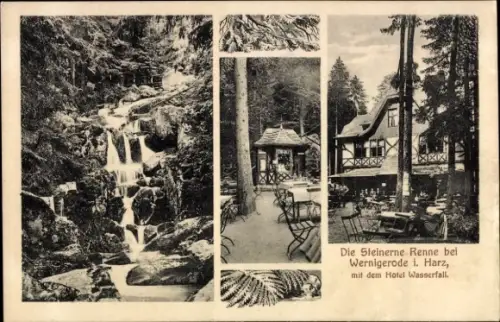 Ak Hasserode Wernigerode am Harz, Steinerne Renne, Steinerne Renne, Wernigerode i. Harz, Hotel Wa