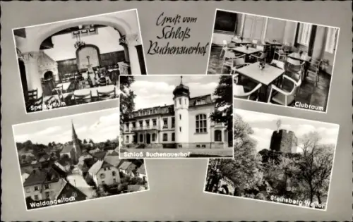 Ak Waldangelloch Sinsheim in Baden, Schloß Buchenauerhof, Speiseraum, Clubraum,  Steinsberg
