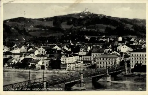 Ak Linz an der Donau Oberösterreich, Urfahr mit Pöstlingberg