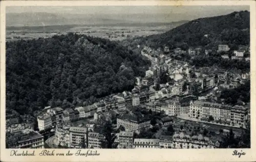 Ak Karlovy Vary Karlsbad Stadt, Gesamtansicht, Blick von der Josefshöhe